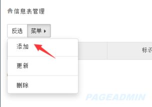 pageadmin自助建站系統添加自定義信息表